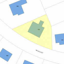 189 Bellevue St, Newton MA 02458-1812 plot plan