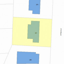 281 Cypress St, Newton MA 02459-2227 plot plan