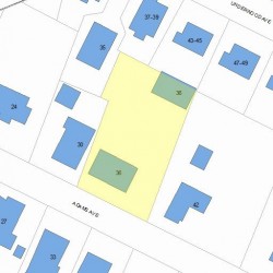 36 Adams Ave, Newton MA  02465-1003 plot plan