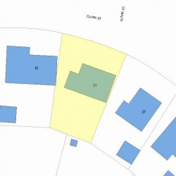 21 Clark St, Newton MA  02459-2425 plot plan