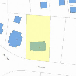 25 Devon Rd, Newton MA  02459-1647 plot plan