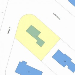 11 Wheeler Rd, Newton MA  02459-2619 plot plan