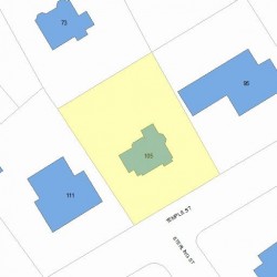 105 Temple St, Newton MA  02465-2306 plot plan