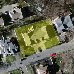 125 Carlisle St, Newton MA  02459-2381 aerial view