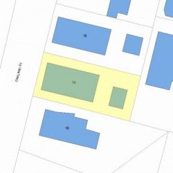 14 Oakland St, Newton MA  02458-1801 plot plan