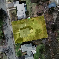 38 Allen Ave, Newton MA  02468-1701 aerial view