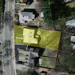 536 Lowell Ave, Newton MA  02460-2353 aerial view