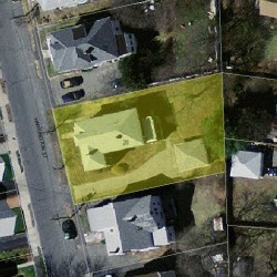 28 Harrington St, Newton MA  02460-1526 aerial view