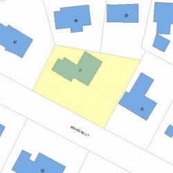 37 Kenmore St, Newton MA 02459-2105 plot plan