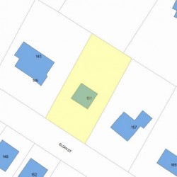 151 Elgin St, Newton MA  02459-2301 plot plan
