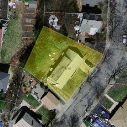 45 Wetherell St, Newton MA  02464-1416 aerial view