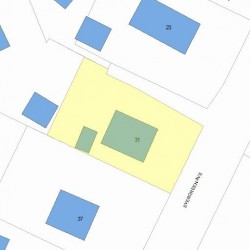 31 Evergreen Ave, Newton MA 02466-1702 plot plan