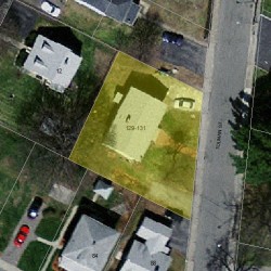 129 Tolman St, Newton MA 02465-1049 aerial view