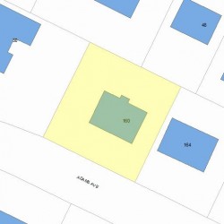 160 Adams Ave, Newton MA 02465-1501 plot plan