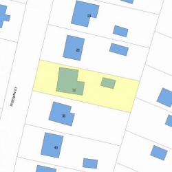 32 Freeman St, Newton MA  02466-1206 plot plan