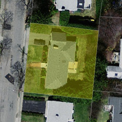 133 Evelyn Rd, Newton MA  02468-1034 aerial view