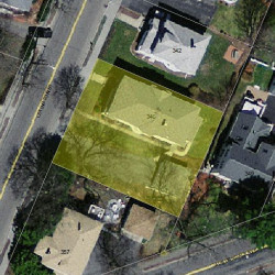 346 Lexington St, Newton MA  02466-1222 aerial view
