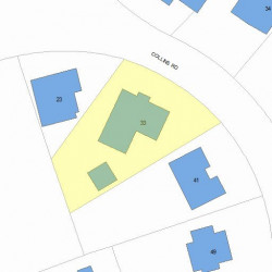 33 Collins Rd, Newton MA 02468-2202 plot plan