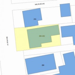 282 Melrose St, Newton MA  02466-1918 plot plan