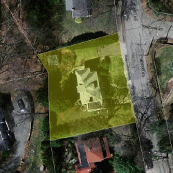 125 Moffat Rd, Newton MA  02468-1133 aerial view