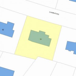 54 Clements Rd, Newton MA  02458-2618 plot plan