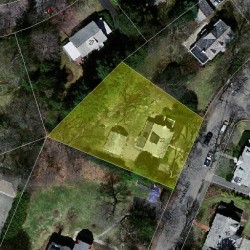 22 Bonad Rd, Newton MA  02465-2902 aerial view