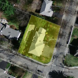 91 Oak Hill St, Newton MA 02459-3454 aerial view