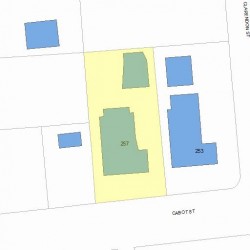257 Cabot St, Newton MA  02460-2034 plot plan
