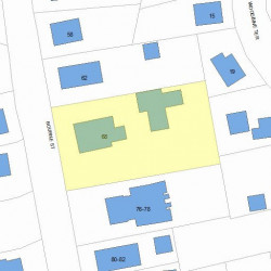 68 Bourne St, Newton MA  02466-1722 plot plan