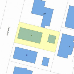 10 Oakland St, Newton MA  02458-1801 plot plan