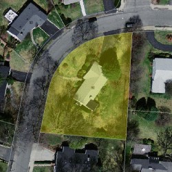 90 Ruane Rd, Newton MA  02465-2628 aerial view