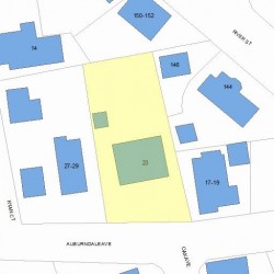 23 Auburndale Ave, Newton MA  02465-1401 plot plan
