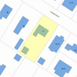 76 Arlington St, Newton MA  02458-2440 plot plan