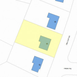 58 Oak Cliff Rd, Newton MA  02460-2326 plot plan