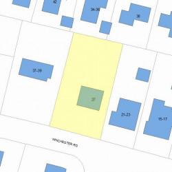 27 Winchester Rd, Newton MA  02458-1909 plot plan