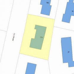774 Walnut St, Newton MA  02459-1717 plot plan
