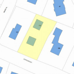 178 Concord St, Newton MA  02462-1314 plot plan