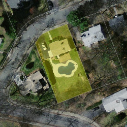 36 Roland St, Newton MA  02461-1920 aerial view