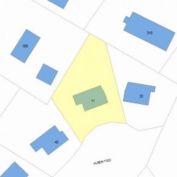 41 Albert Rd, Newton MA  02466-1302 plot plan