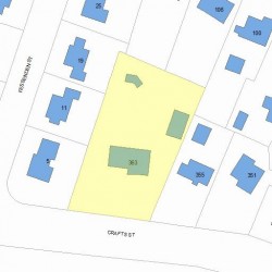 363 Crafts St, Newton MA  02460-1116 plot plan