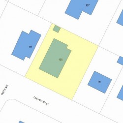 105 Cleveland St, Newton MA  02465-1562 plot plan