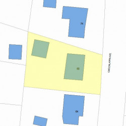 68 Greenlawn Ave, Newton MA  02459-1714 plot plan