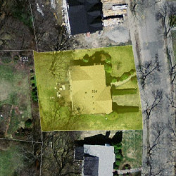 154 Evelyn Rd, Newton MA 02468-1042 aerial view