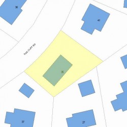 35 Oak Cliff Rd, Newton MA  02460-2342 plot plan