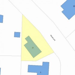 21 Ridge Ave, Newton MA  02459-2505 plot plan