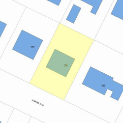 176 Adams Ave, Newton MA 02465-1501 plot plan