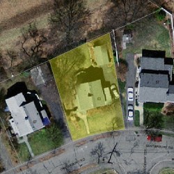 63 Canterbury Rd, Newton MA  02461-1319 aerial view