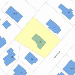 27 Knowles St, Newton MA  02459-2205 plot plan