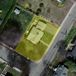 87 Sheridan St, Newton MA  02465-1037 aerial view