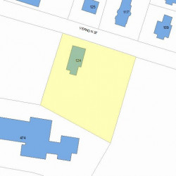 124 Vernon St, Newton MA 02458-2046 plot plan